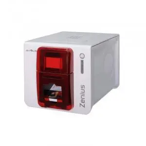 Evolis Zenius Classic Fire Red ID Card Printer with USB