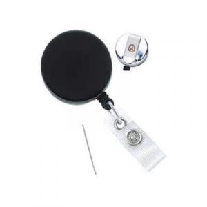 Heavy Duty Black Badge Reel - Steel Cord - 100 Pack