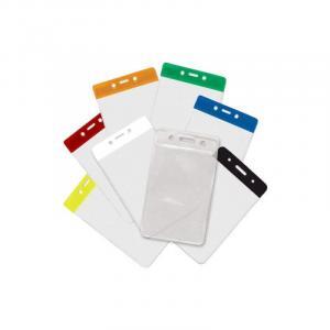 Horizontal Vinyl Badge Holders - Color Coded - 100 Pack