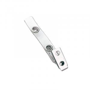 Badge Clip - 2 Hole - 2 3/4" Clear Strap - 100Pack
