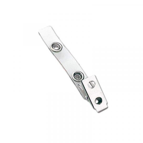 Badge Clip - 2 Hole - 2 3/4" Clear Strap - 100Pack